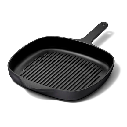 Caraway Enameled Cast Iron Grill Pan - 10.5” Grill Pan for Stovetop Cooking - 3 Layer Enamel Coating - No Seasoning Required - Compatible With All Stovetops - Free From Forever Chemicals - Charcoal