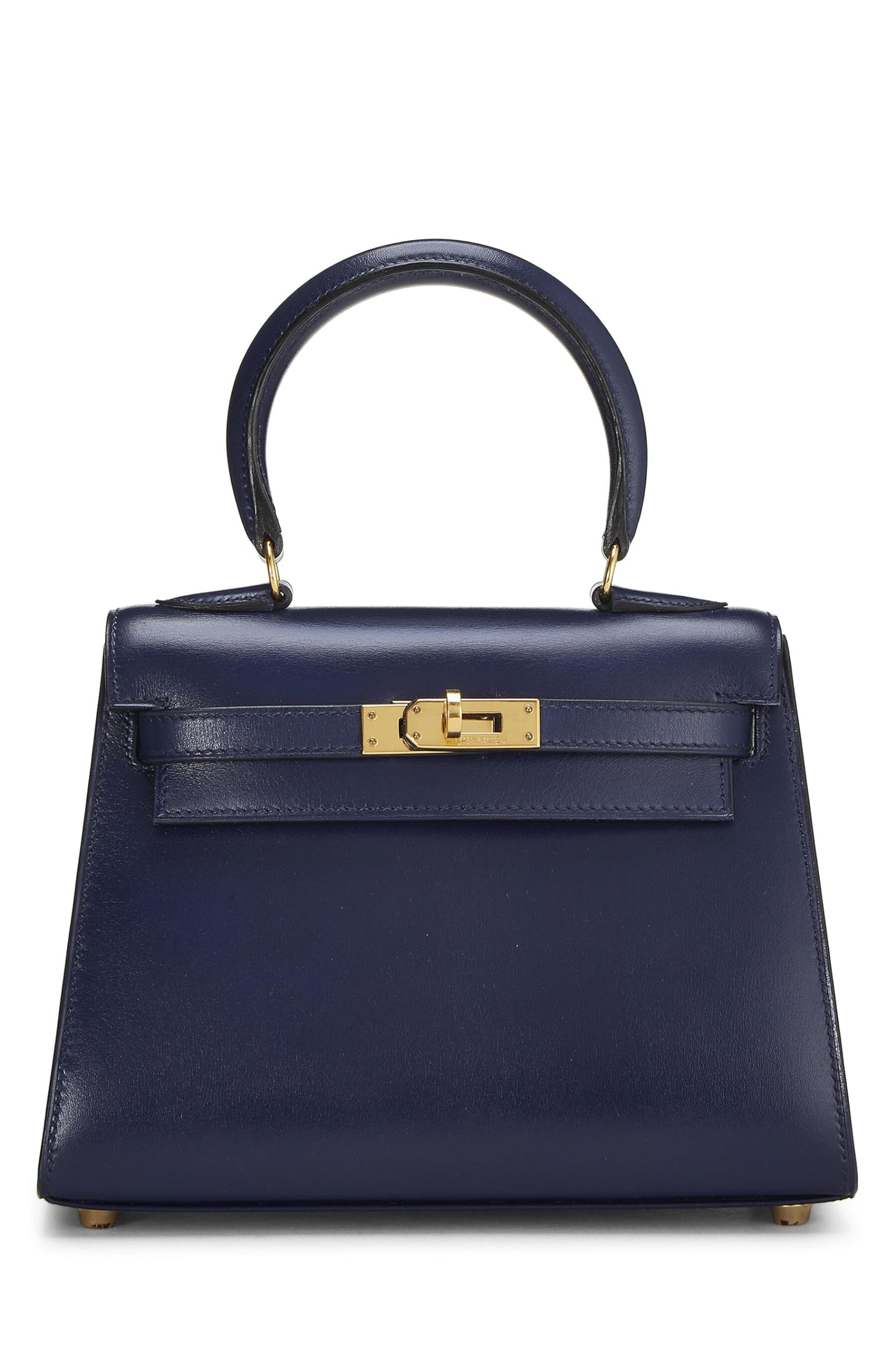 Hermès, Pre-Loved Blue Navy Box Kelly 20cm, Navy