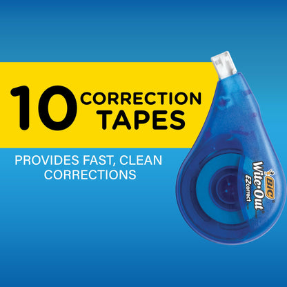 BIC(R) Wite-Out(R) Correction Tape, 471 3/5in., Pack Of 10, BICWOTAP10