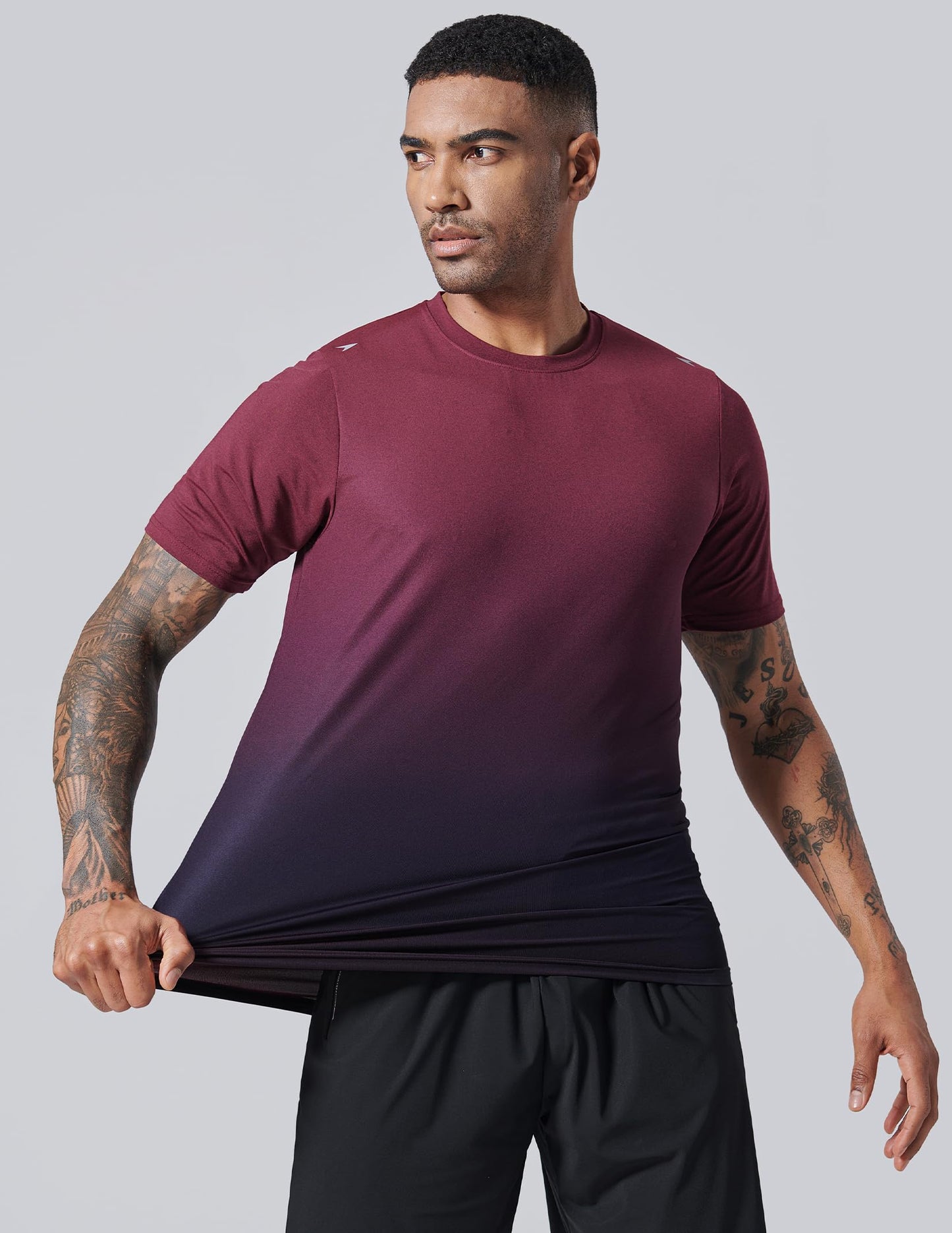 5 Pack Men’s Active Quick Dry Crew Neck T Shirts | Athletic Running Gym Workout Short Sleeve Tee Tops Bulk (Set 3, Medium)