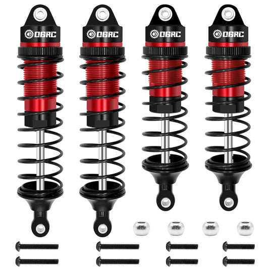 OGRC Oil Shock Absorber RC Shock Absorber Damper Set for 1/10 Traxxas Slash 2WD/4X4 Hoss Rustler 4X4 VXL Bandit Nitro Stampede Upgrades Replace of 5862 (Black Red)