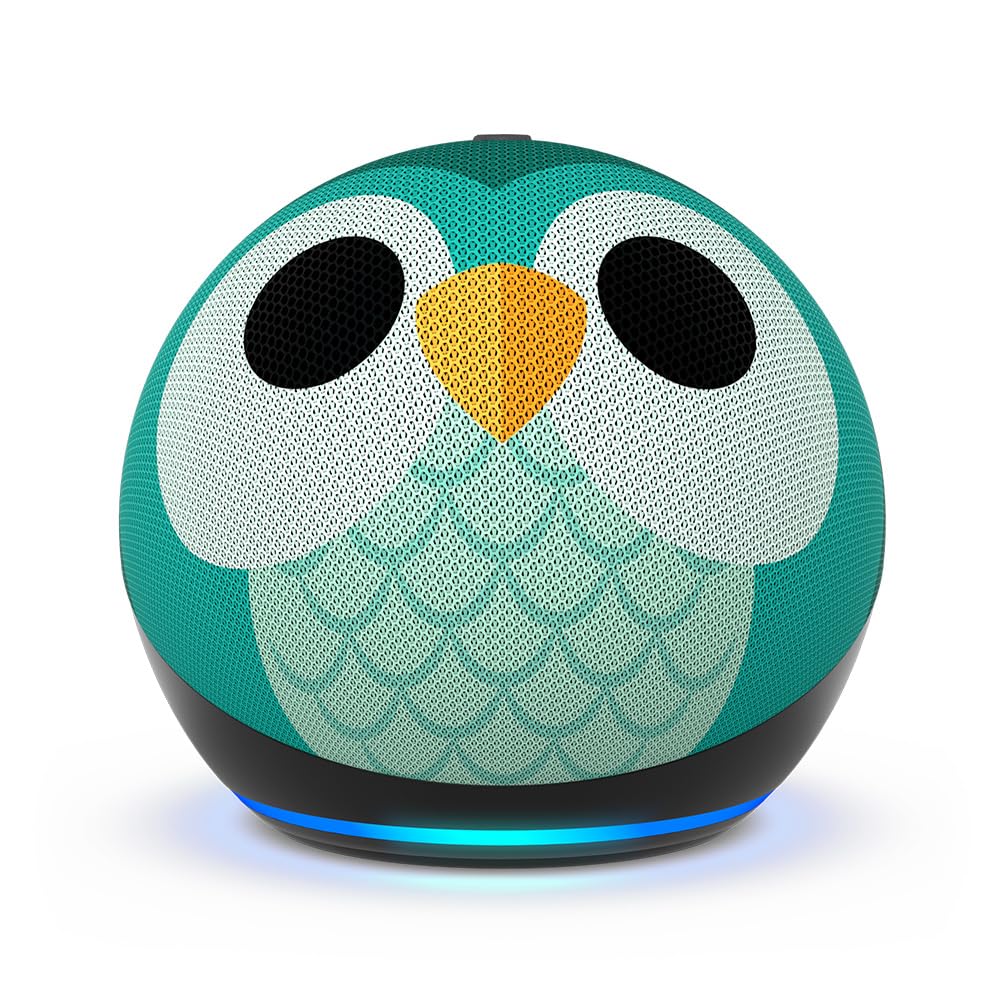 Amazon Echo Dot Kids (newest model), Designed for kids, with parental controls, Includes 1 Year of Amazon Kids+, Owl