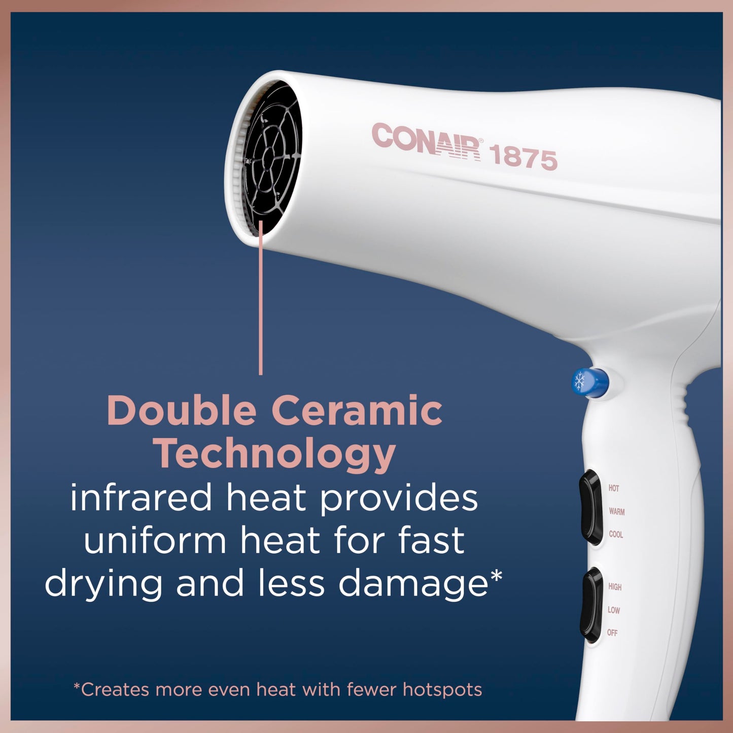 Conair Double Ceramic Hair Dryer with Diffuser | Blow Dryer with Ionic Conditioning | Includes Diffuser and Concentrator | Amazon Exclusive