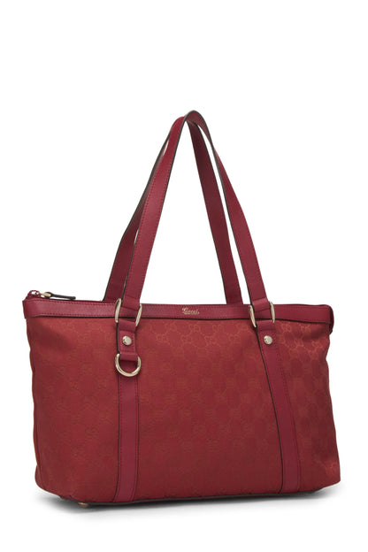 Gucci, Pre-Loved Red Original GG Canvas Abbey Zip Tote, Red