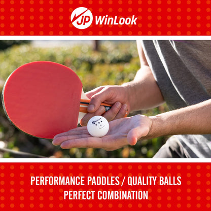 JP WinLook Ping Pong Paddles Sets of 4 - Portable Table Tennis Paddle Set with Ping Pong Paddles Professional Case & Ping Pong Balls - Premium Table Tennis Racket Player Set for Indoor & Outdoor Games