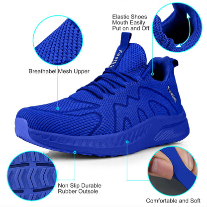 Feethit Slip on Sneakers Mens Lightweight Breathable Non Slip Walking Shoes Comfortable Athiletic Tennis Running Shoes Blue 10.5