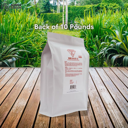 KMS 0-0-21.5 (Potassium Magnesium Sulfate) Fertilizer - Plant Food - The Best for Low Magnesium Soils Prone to Nutrient Loss - Ideal for Lawns, Garden, Vegetable, and Fruit Crops (10 Pounds)