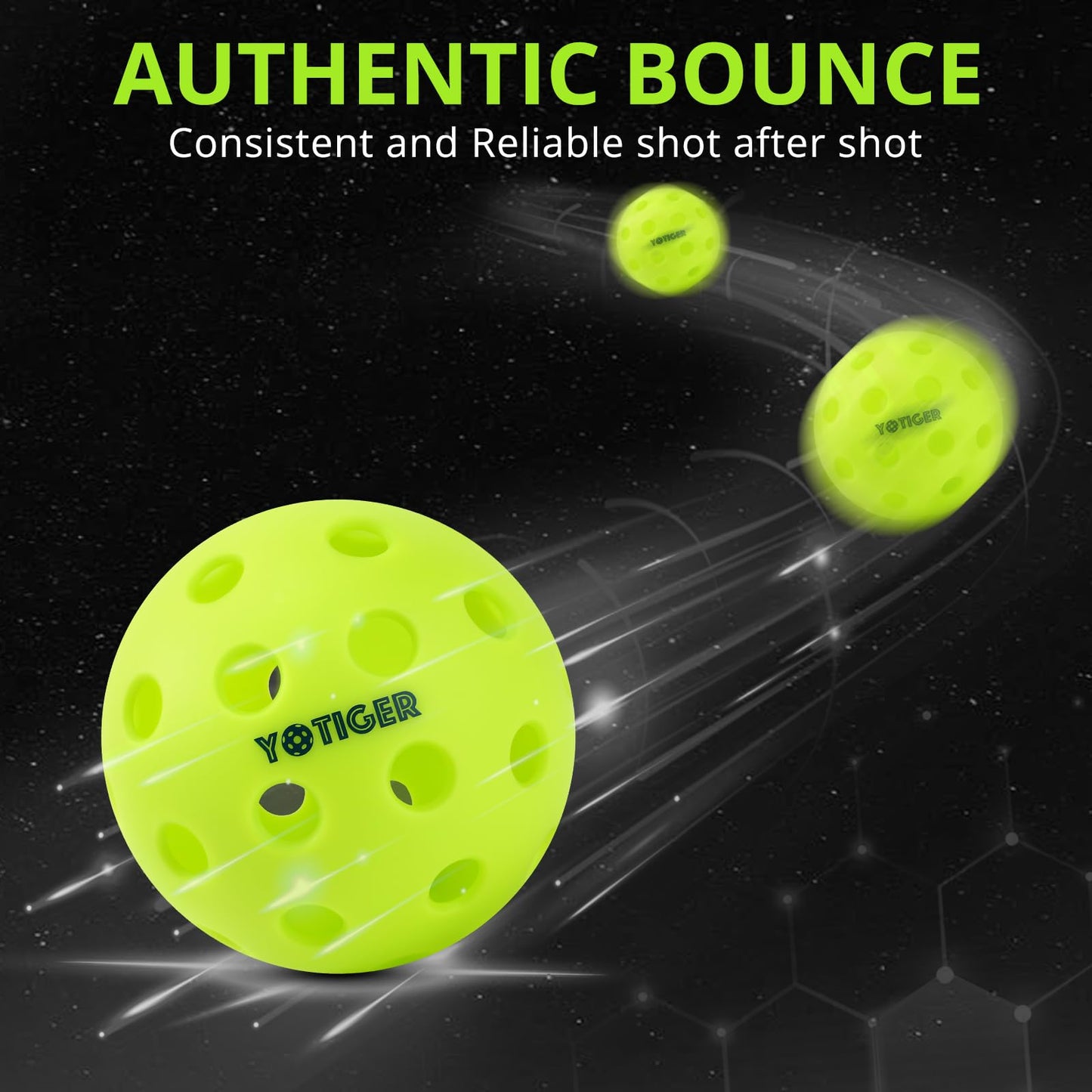 Bolas de Pickleball YOTIGER, pacote com 4 bolas de Pickleball para áreas externas com 40 buracos, alta visibilidade e salto, bolas de Pickleball elegantes e duráveis ​​para todos os estilos de raquetes de Pickleball e todos os níveis de habilidade