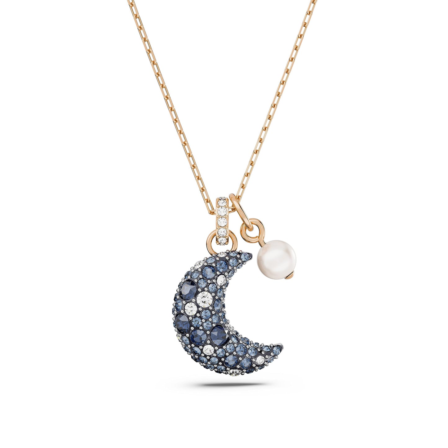 Swarovski Sublima pendant, Moon, Multicolored, Rose gold-tone Finished