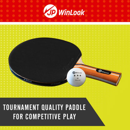 JP WinLook Ping Pong Paddles Sets of 4 - Portable Table Tennis Paddle Set with Ping Pong Paddles Professional Case & Ping Pong Balls - Premium Table Tennis Racket Player Set for Indoor & Outdoor Games