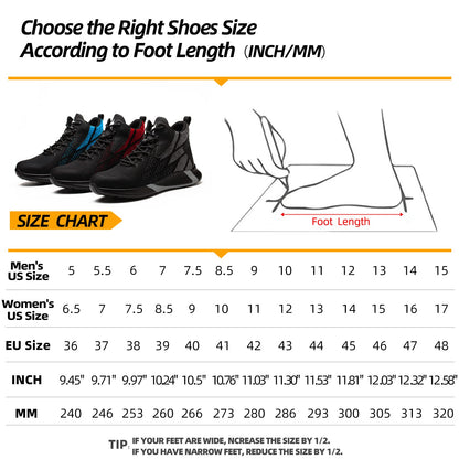 ARCHINSERT Steel Toe Shoes for Men Women Work Indestructible Safety Shoes Work Slip Resistant Protected Steel Toe Lightweight Safety Sneakers Fashion Safety Industrial Shoes