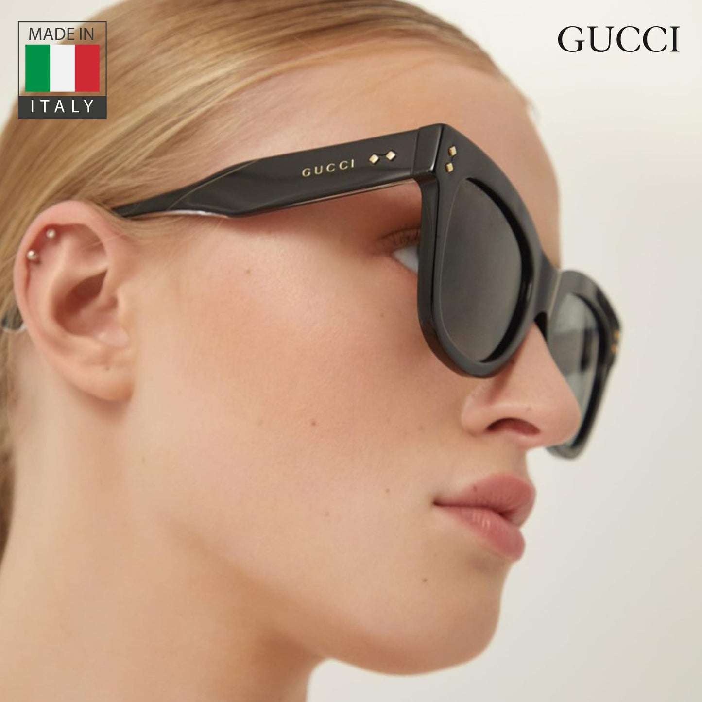 Gucci GG1082S Designer Sunglasses: Elegant Cat-Eye Frame Eyewear with Premium eSHADES Kit - Epitome of Luxury and Style