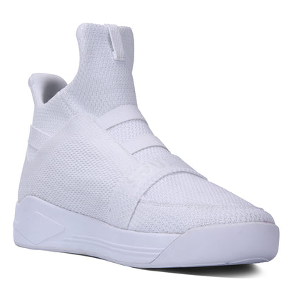 Soulsfeng Mens Casual High Top Sneakers Breathable Mesh Knit Ankle Boots Athletic Shoes(Men 12 US=EUR46) White