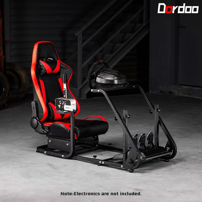 Dardoo G923 Racing Simulator Cockpit with Red Seat Fits for Logitech/Thrustmaster/Fanatec/Playstation G25 G27 G29 G920 T150,Mountable Display Mount,Steering Wheel Stand,Not Included Wheel & Pedals