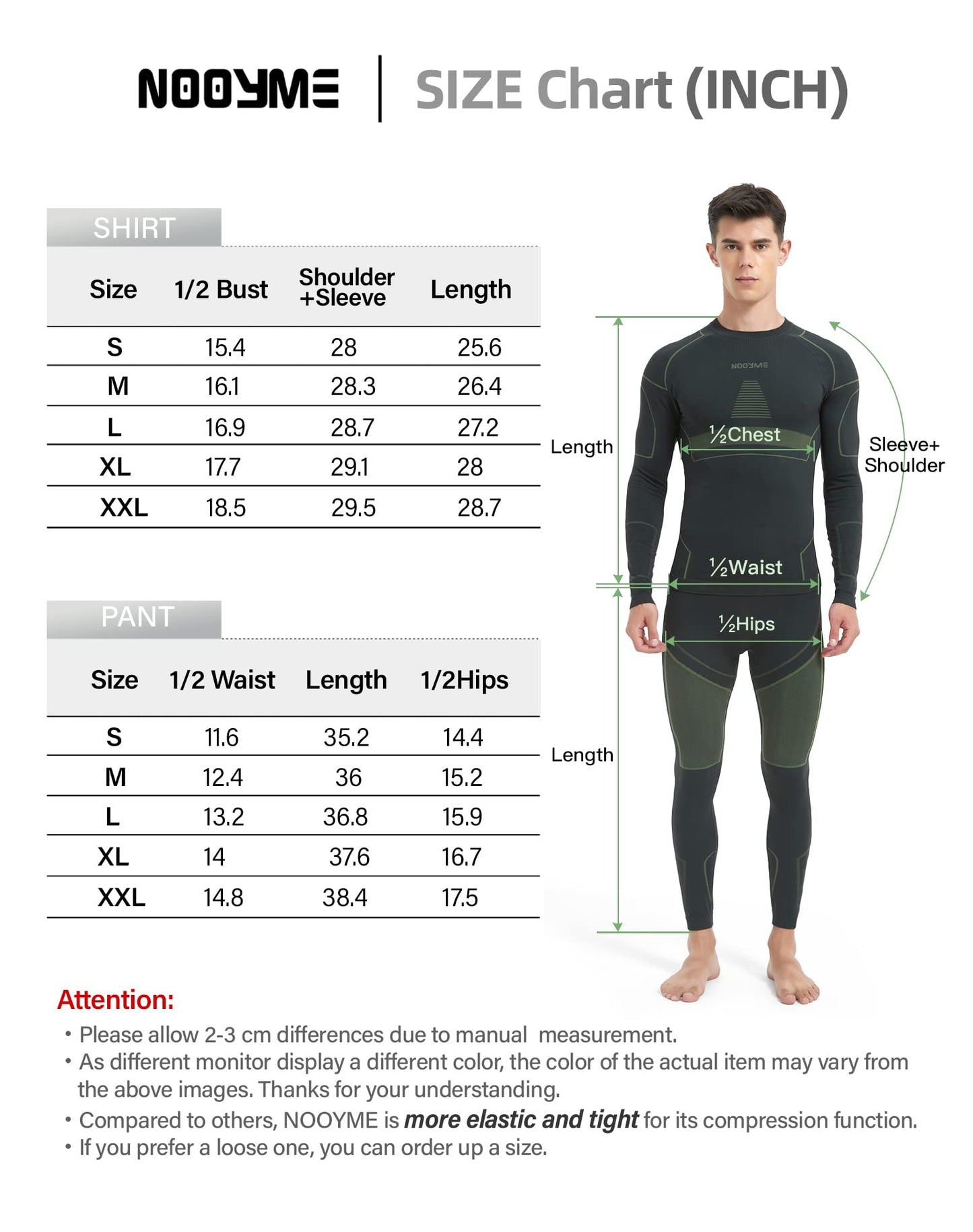 Thermal Underwear for Men Long Johns for Men, Long Underwear Mens Base Layer Men for Cold Weather Black-Green