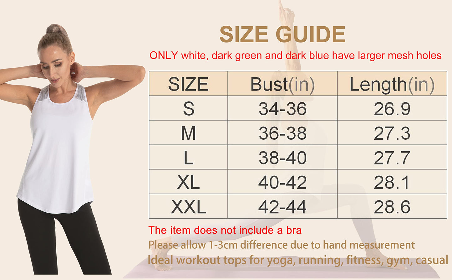 Aeuui Womens Workout Tops for Women Racerback Tank Tops Mesh Yoga Shirts Athletic Running Tank Tops Sleeveless Gym Clothes Dark Blue