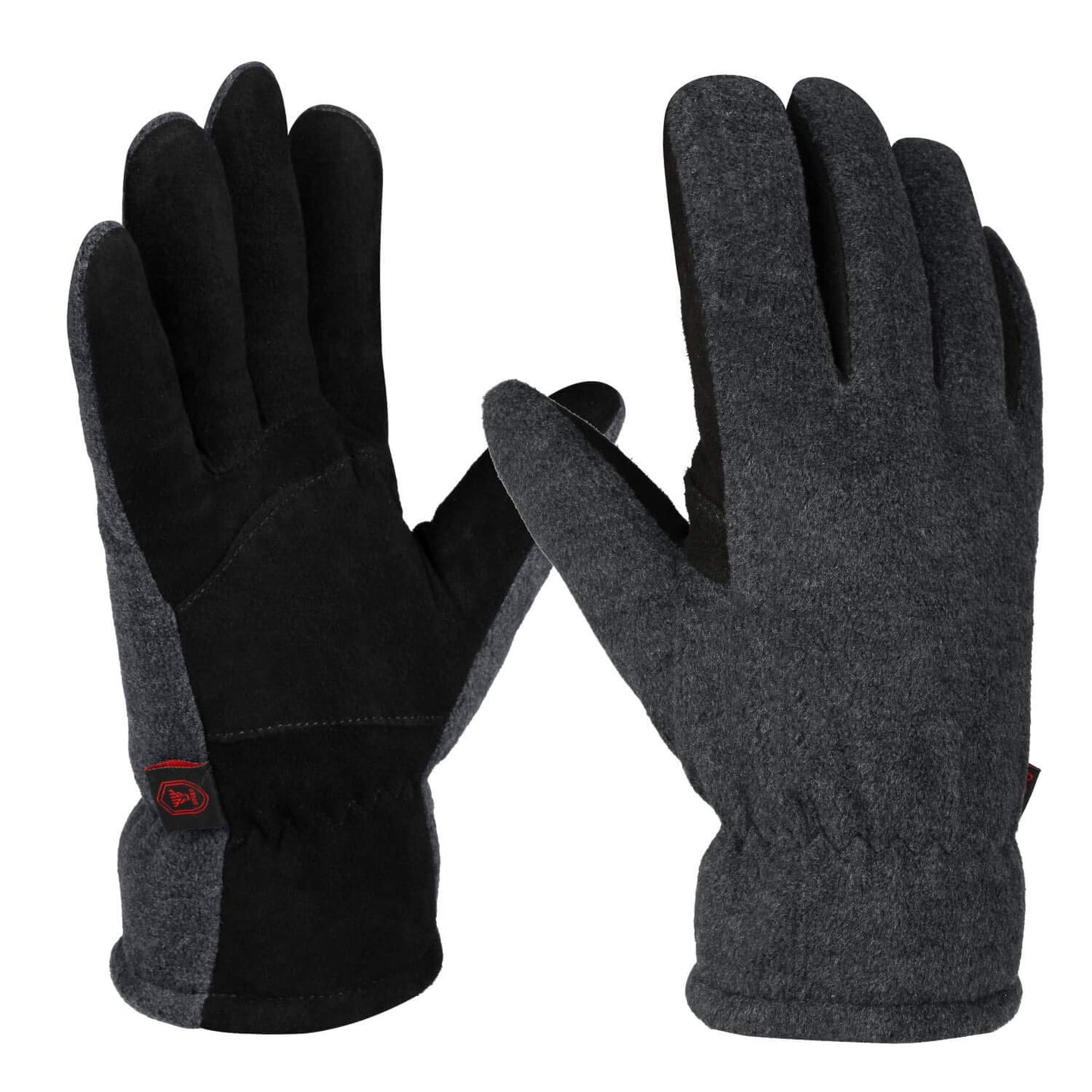 OZERO Winter Gloves for Men & Women | -30℉ Warm Thermal Running Cycling and Work Gloves for Men Cold Weather | Deerskin and Polar Fleece Insulated Winter Gloves Men