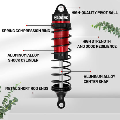 OGRC Oil Shock Absorber RC Shock Absorber Damper Set for 1/10 Traxxas Slash 2WD/4X4 Hoss Rustler 4X4 VXL Bandit Nitro Stampede Upgrades Replace of 5862 (Black Red)