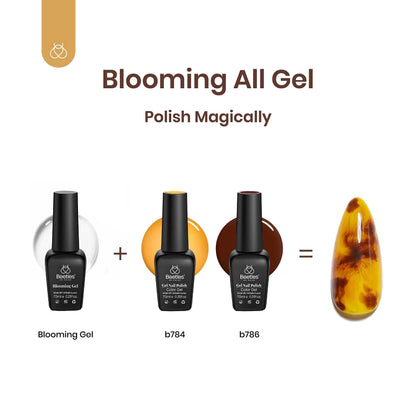 Beetles Gel Nail Polish with Blooming Gel Amber Attraction, 5 Colors Gel Polish White Wine Gel Polish Set 1pcs Clear Blooming Gel Polish Soak Off Uv Valentine Gel Polish Valentine's Day Gift for Women