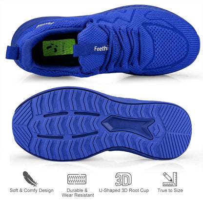 Feethit Slip on Sneakers Mens Lightweight Breathable Non Slip Walking Shoes Comfortable Athiletic Tennis Running Shoes Blue 10.5