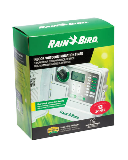 Rain Bird SST1200OUT Simple-to-Set Indoor/Outdoor Sprinkler/Irrigation Timer/Controller, 12-Zone/Station (this New/Improved Model Replaces SST1200O),Gray/Green