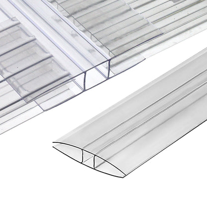 OWLHAUS Greenhouses Polycarbonate Greenhouse Panels Connectors - Fit 6mm or 4mm Twin-Wall Polycarbondate Panels, Join 2 Pieces of Panels Together, 4-Foot Length, 10 Pieces (H Connectors 6mm-4ft)