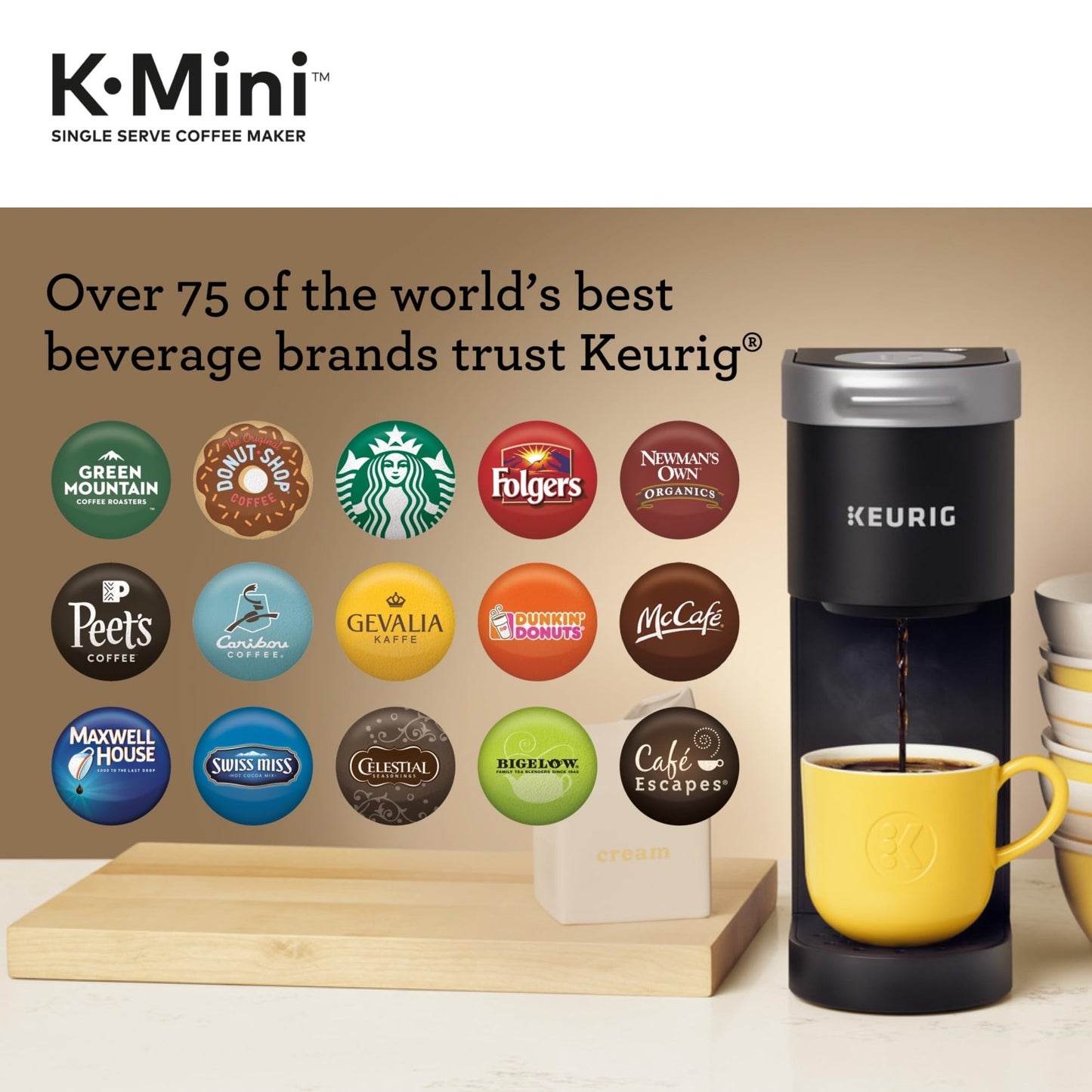 Keurig K-Mini Single Serve K-Cup Pod Coffee Maker, 6 to 12oz Brew size, with Cord Storage, Perfect for Small Spaces, Black