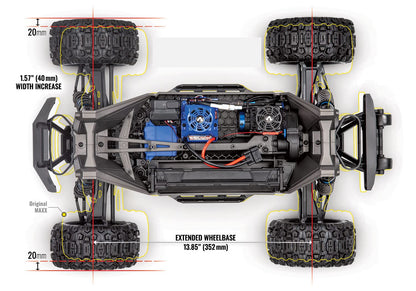 TRAXXAS Maxx Wide Colourful 1:10 RC Model Car Monster Truck 4WD RTR 2.4GHz