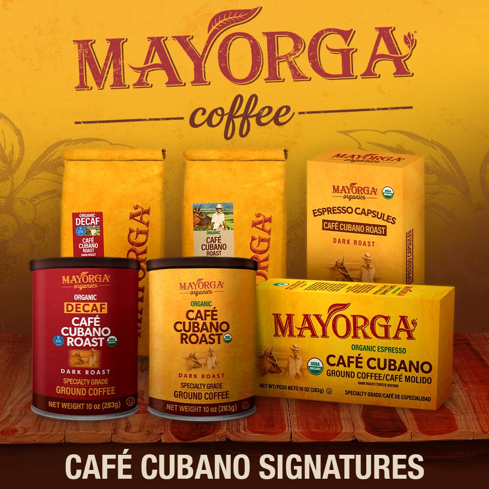 Mayorga Decaf Coffee 2lb Bag Dark Roast Organic Coffee Swiss Water Decaffeinated Cubano Roast Coffee - 100% Arabica Whole Coffee Beans - Smoothest Organic Coffee-Specialty Grade, Non-GMO, Direct Trade