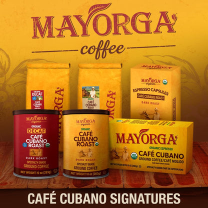 Mayorga Decaf Coffee 2lb Bag Dark Roast Organic Coffee Swiss Water Decaffeinated Cubano Roast Coffee - 100% Arabica Whole Coffee Beans - Smoothest Organic Coffee-Specialty Grade, Non-GMO, Direct Trade