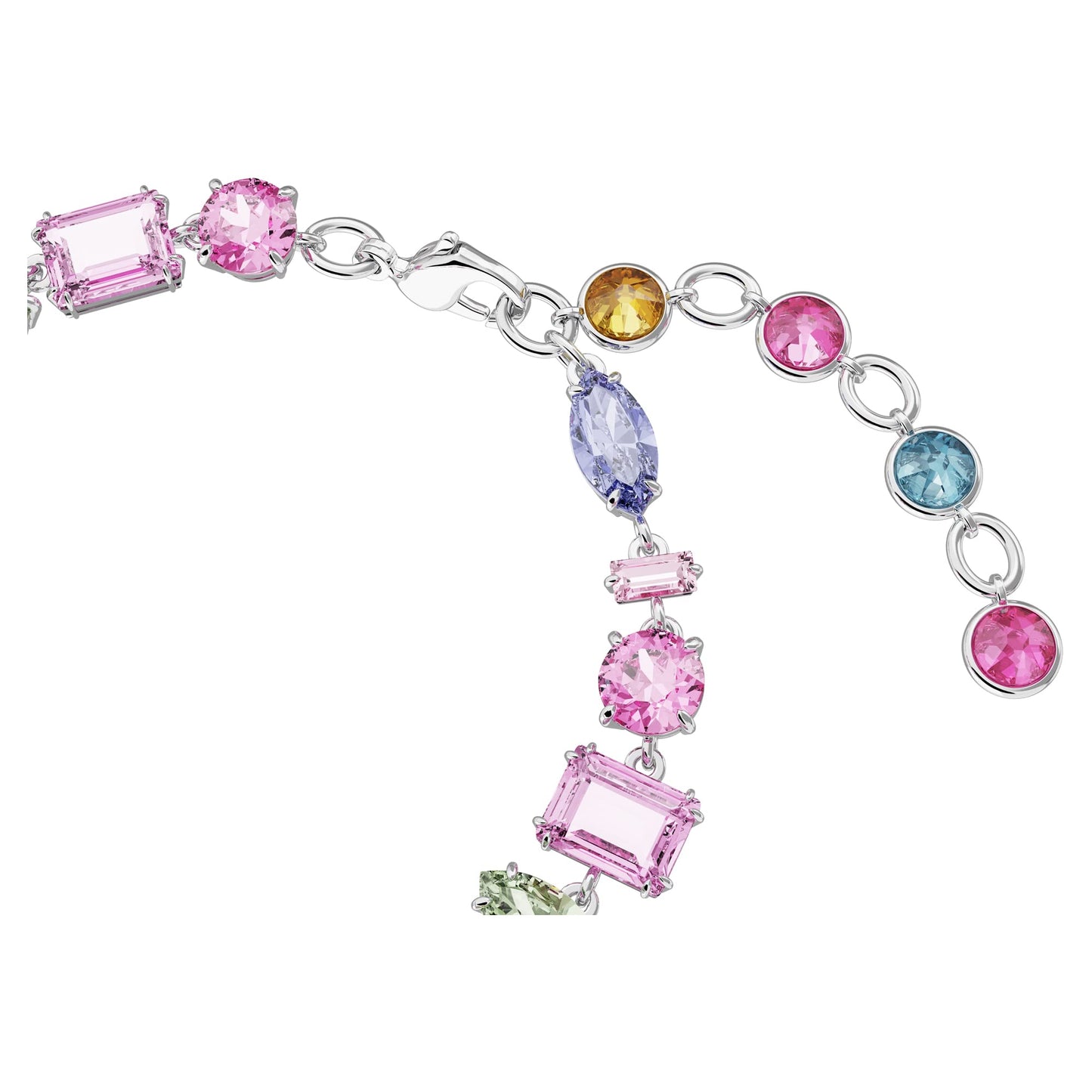 Swarovski Gema Soft Bracelet, Multicolored Crystals, Mixed Cuts, on Gold-Tone Finished Band, Part of the Swarovski Gema Collection