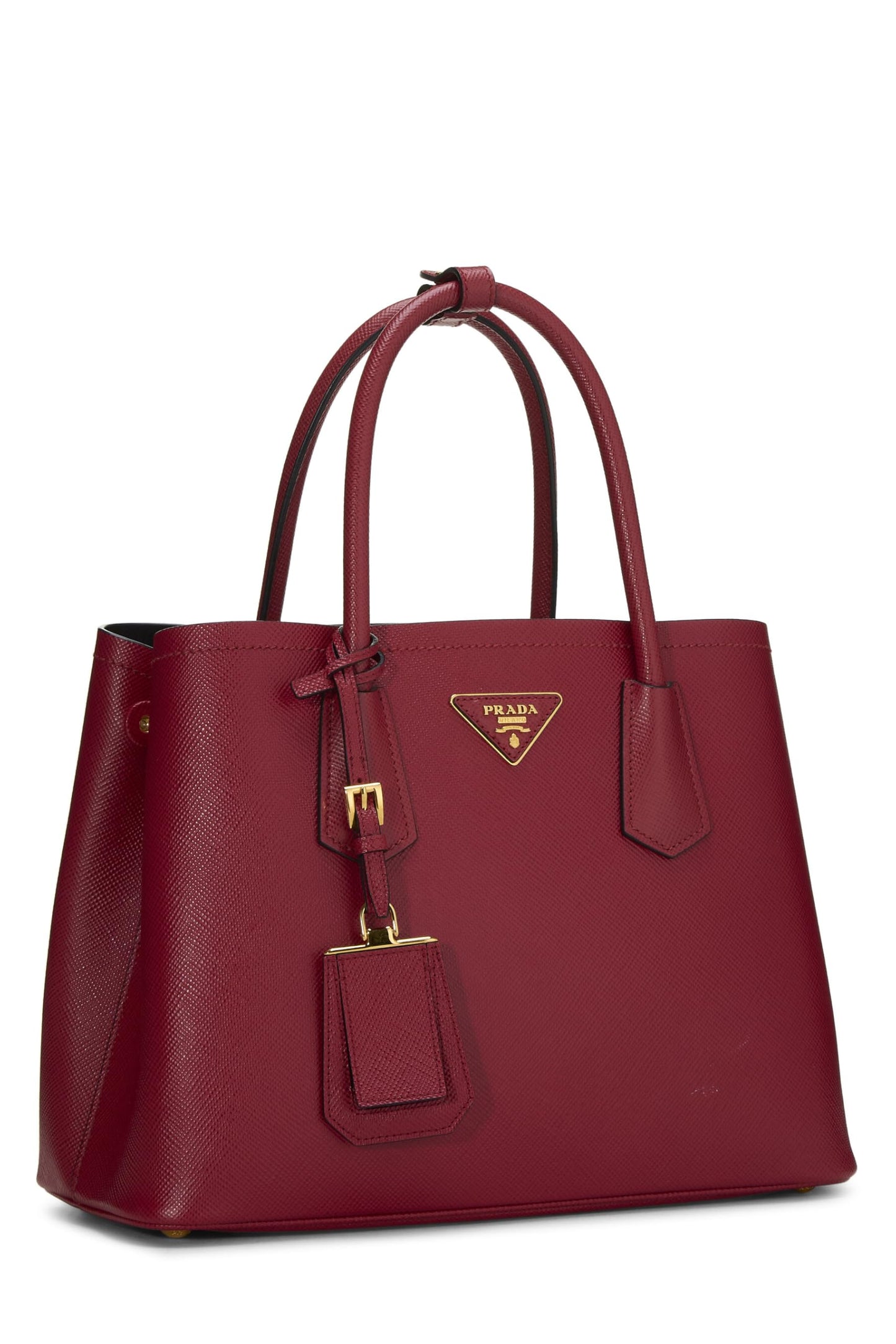 Prada, Pre-Loved Red Saffiano Leather Cuir Double Tote Medium, Red