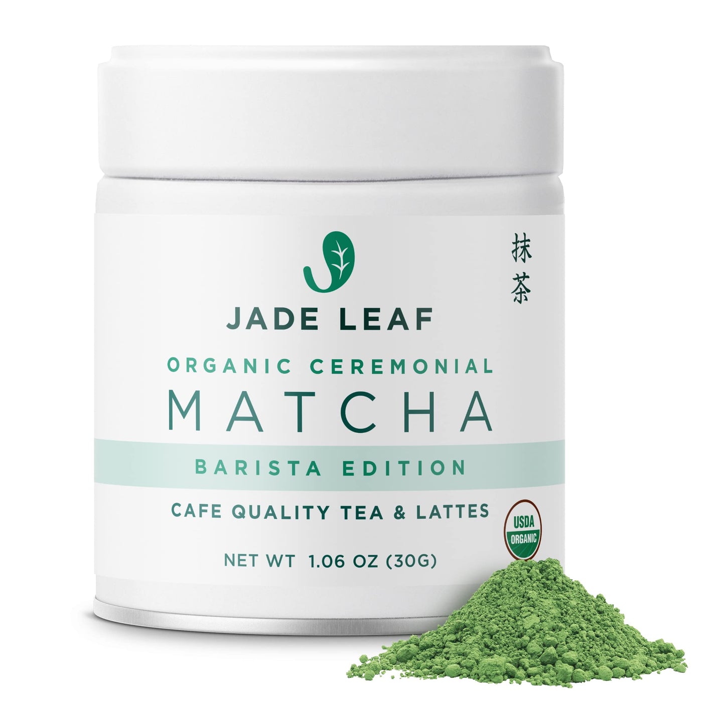 Jade Leaf Matcha Organic Ceremonial Grade Green Tea Powder - Barista Edition For Cafe Quality Tea & Lattes - Authentic Japanese Origin (1.06 Ounce Tin)