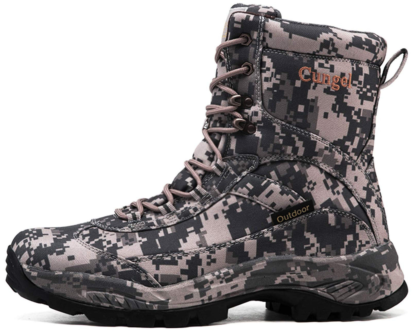 cungel Men's Camo Hunting-Boot Waterproof Hiking Boots Anti-slip Lightweight Breathable Durable Outdoor Shoes High-cut Fishing Climbing Working Trekking(digital camo,10.5)