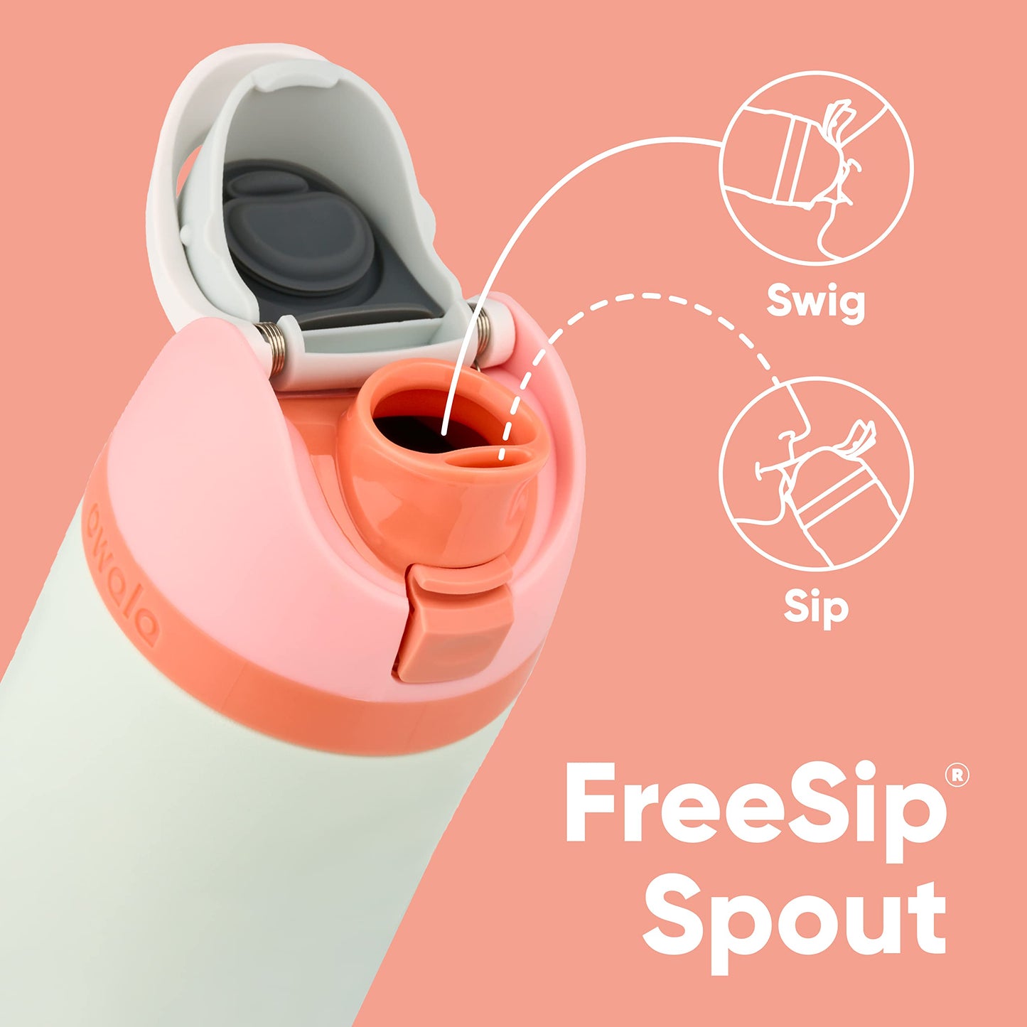 Garrafa de água de aço inoxidável com isolamento Owala FreeSip com canudo para esportes, viagens e escola Garrafa de água esportiva sem BPA, 24 oz, muito, muito escura