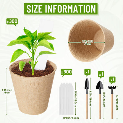 Layhit 600 Pcs Seed Starter Plant Pots Kit, Compressed Coir Fiber Potting Soil, 2.36 Inch Nursery Pots, Small Seed Starting Starter Tray Bulk, Garden Germination Container Set with Planting Labels