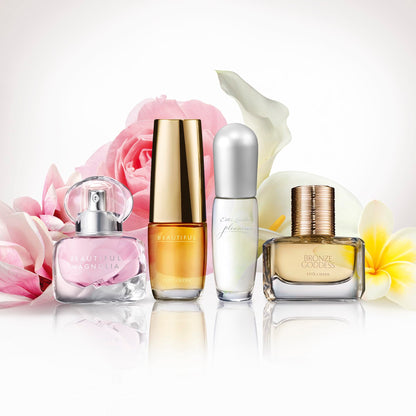 Estée Lauder Fragrance Treasures Fragrance Gift Set | Includes Beautiful Magnolia, Bronze Goddess, Beautiful & Pleasures Perfume