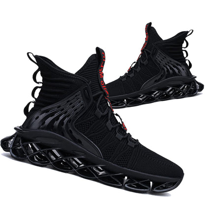 Hello MrLin Men's Running Shoes Non Slip Athletic Tennis Walking Blade Type Sneakers Hip Hop Black/Red