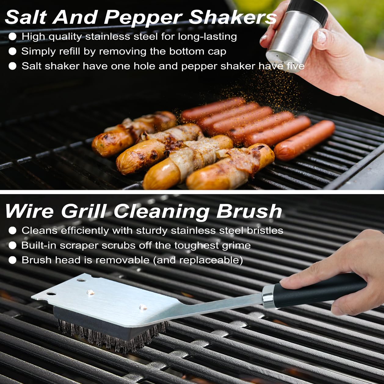 POLIGO 22PCS Heavy Duty BBQ Grill Accessories Set, Non-Slip Grill Tools for Outdoor Grill Set Thicker Stainless Steel Grill Utensils Set, Deluxe Grilling Tools Set in Aluminum Case Ideal Gifts for Men