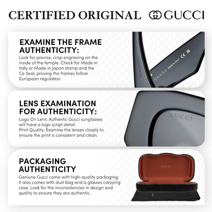 Gucci GG1296S Men Rectangular shape Sunglasses + Bundle with eSHADES Luxury Eyewear Kit