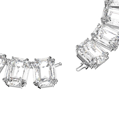 Swarovski Millenia Necklace, with Clear Oversized Octagon Cut Crystals in Rhodium Finish (Extender not Included)