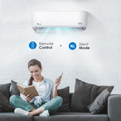 Senville LETO Series Mini Split Air Conditioner Heat Pump, 36000 BTU 208/230V, Inverter, Works with Alexa, 3 Ton, White