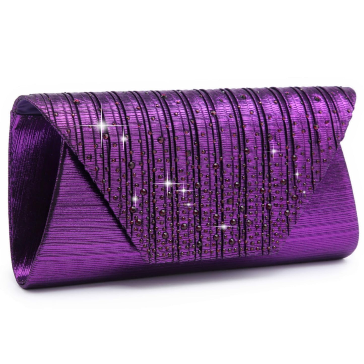 Dasein Women Evening Bags Wedding Purses Handbags Party Clutches Cocktail Prom Clutch with Glitter Rhinestones (Purple)