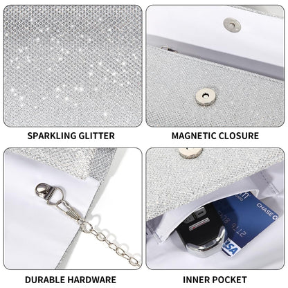 lovyoCoCo Evening Bag Clutch Purses for Women, Ladies Sparkling Party Handbag Wedding Bag