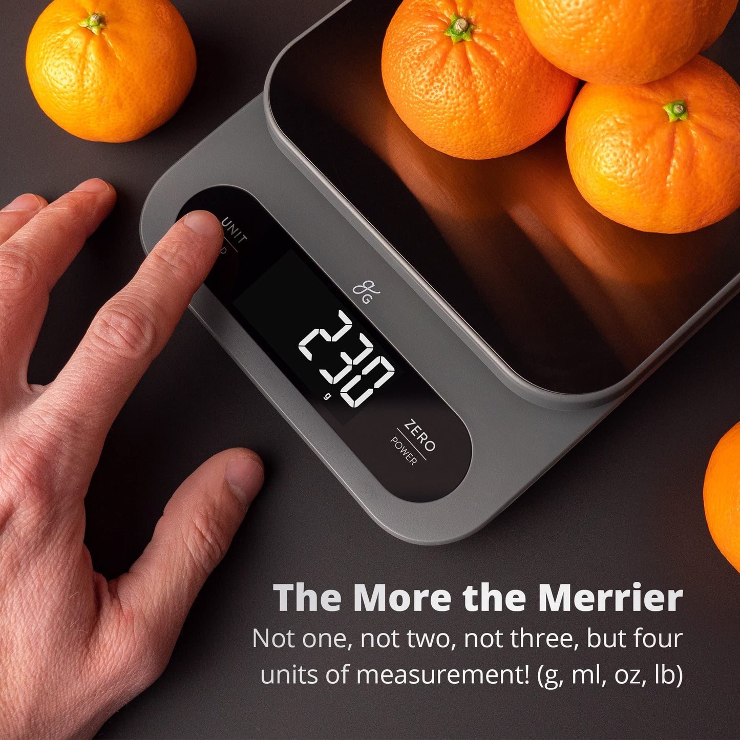 Greater Goods High Capacity Kitchen Scale, A Premium Food Scale, Weighs in Grams and Ounces with 22 Pound Capacity, Hi-Def LCD Screen, and Stainless Steel Platform