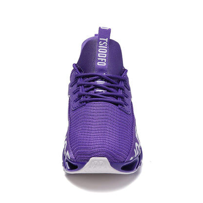 FRSHANIAH Sneakers for Women Slip On Running Shoes Blade Tennis Walking Shoes Fashion Sneaker Gym Workout Shoes Purple Size 9