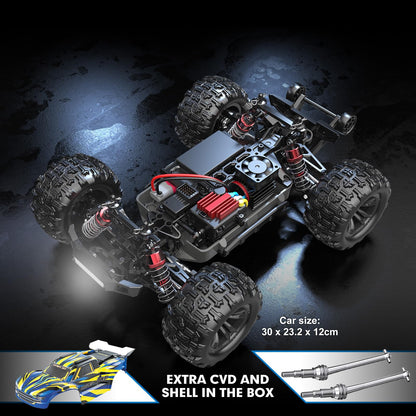 HYPER GO H16BM 1/16 RTR Brushless Fast RC Cars for Adults, Max 42mph Electric Off-Road RC Truck, High Speed RC Car 4X4 Remote Control Car with 2 Lipo Batteries for Adult, Compatible 3S Lipo