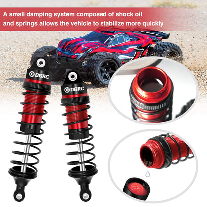 OGRC Oil Shock Absorber RC Shock Absorber Damper Set for 1/10 Traxxas Slash 2WD/4X4 Hoss Rustler 4X4 VXL Bandit Nitro Stampede Upgrades Replace of 5862 (Black Red)