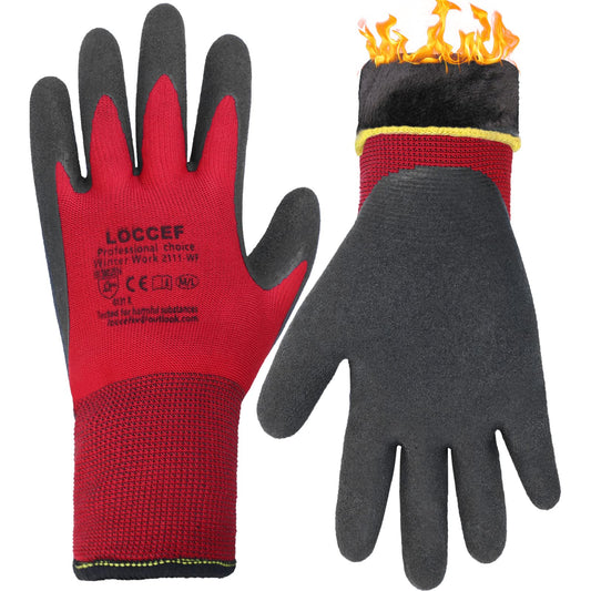 LOCCEF 2 Pairs Winter Work Gloves for Men and Women, Freezer Gloves for Work Below Zero, Thermal Insulated, Super Grip (L)