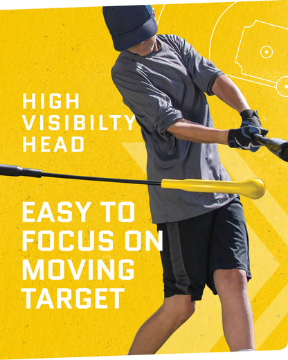 SKLZ Hurricane Batting Swing Trainer for Baseball & Softball - Durable Swing Arm - 4 Power Band System - High-Visibility, Anti-Dent Target Ball Head - Screw-in Base Legs, Metal Stakes & Carry Bag